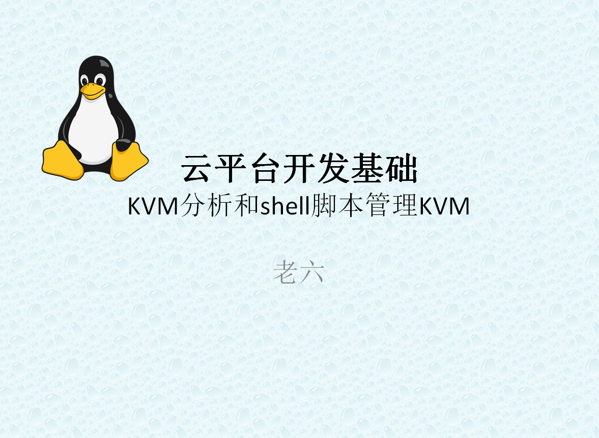 云平台开发-KVM分析和shell脚本管理KVM