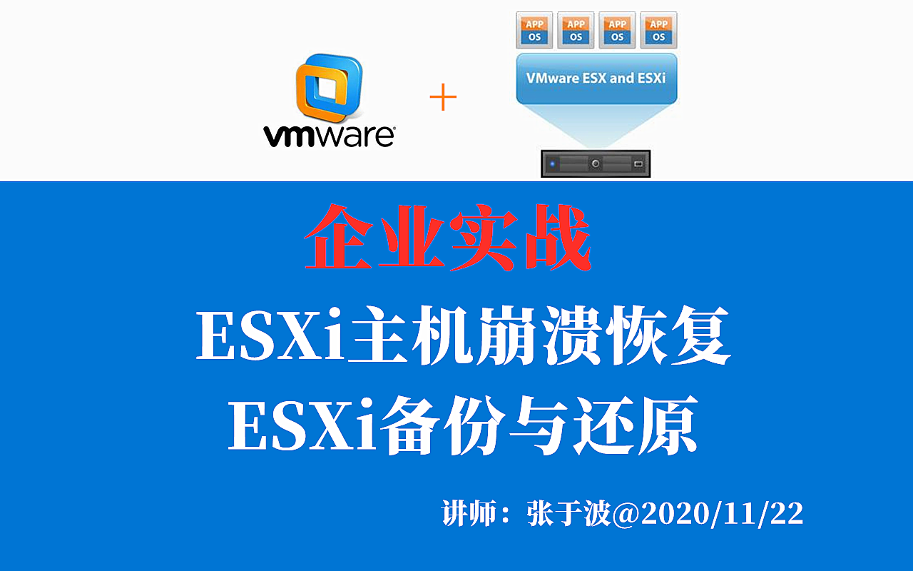 ESXi主机崩溃恢复/ESXi备份还原/vSphere维护/2020新版 视频课程